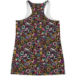 Graffiti Donut Pattern Print Women's Racerback Tank Top