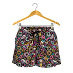 Graffiti Donut Pattern Print Women's Shorts