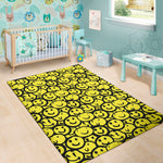 Graffiti Happy Emoji Pattern Print Area Rug