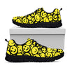 Graffiti Happy Emoji Pattern Print Black Sneakers