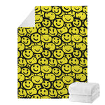 Graffiti Happy Emoji Pattern Print Blanket