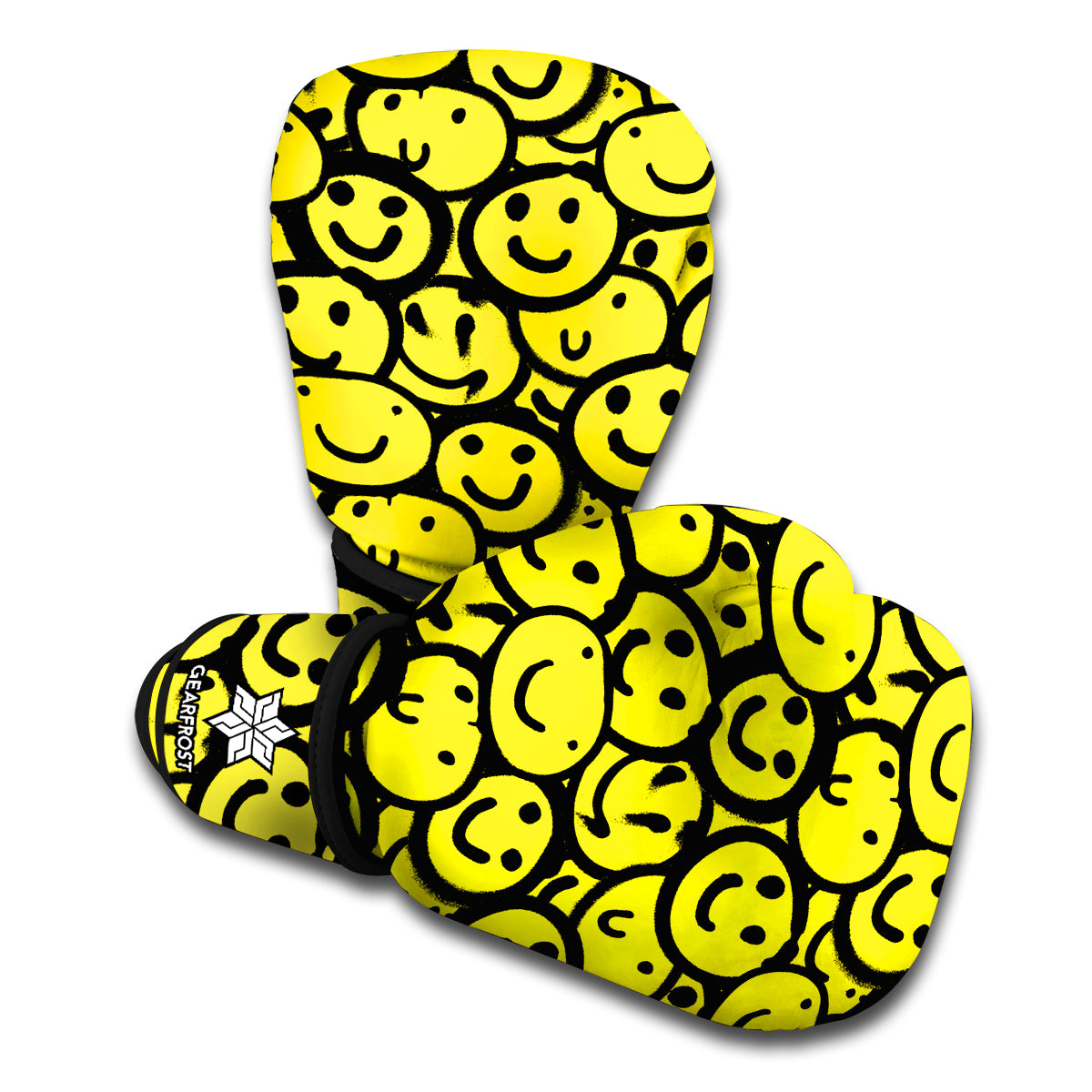 Graffiti Happy Emoji Pattern Print Boxing Gloves