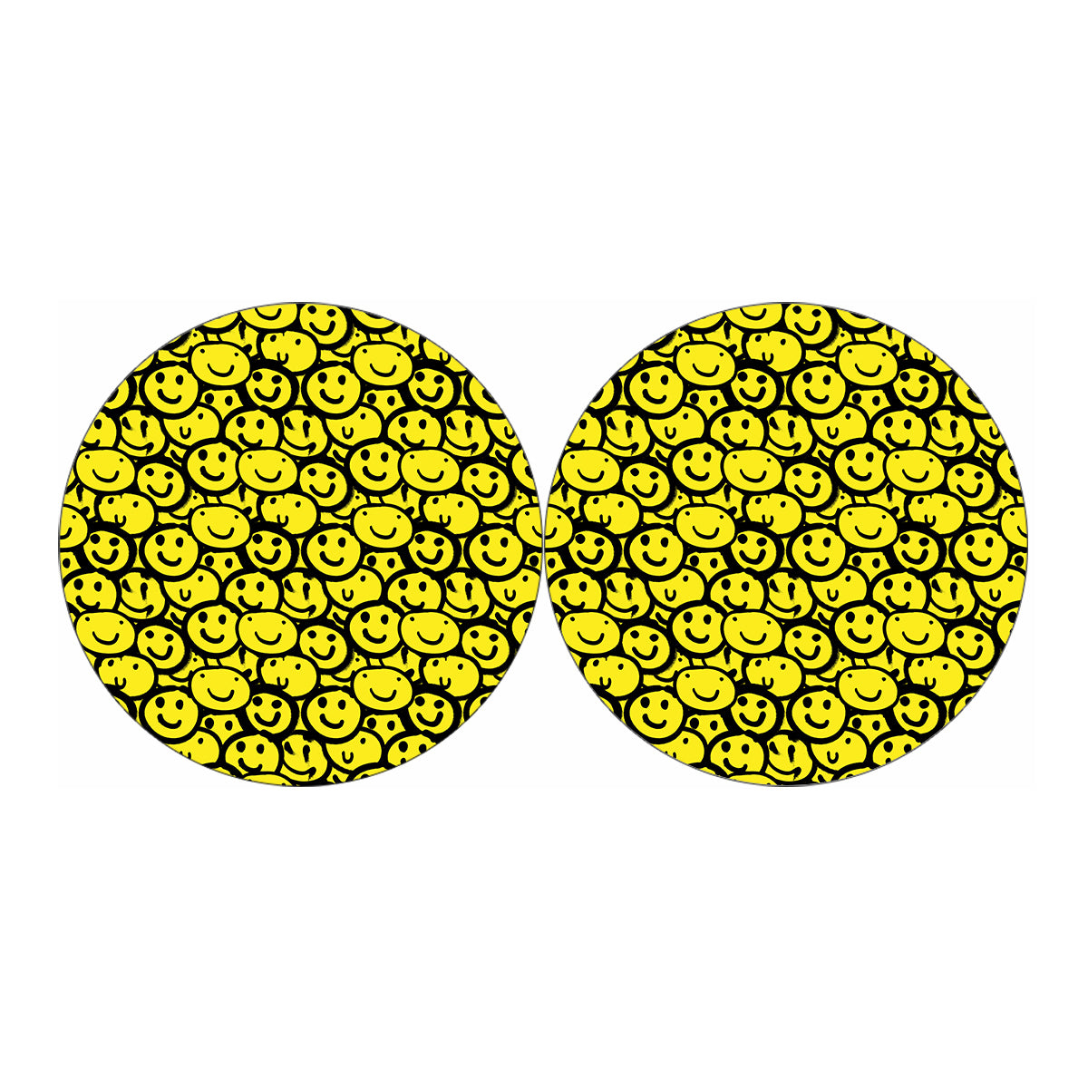 Graffiti Happy Emoji Pattern Print Car Coasters