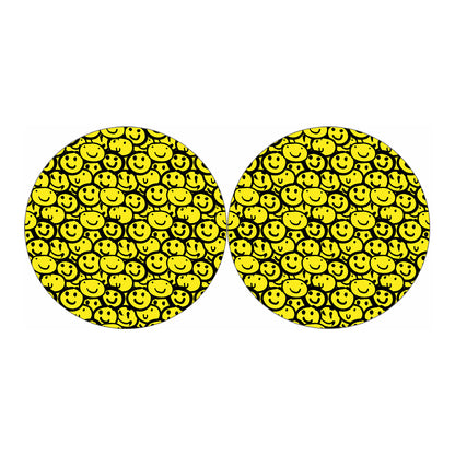 Graffiti Happy Emoji Pattern Print Car Coasters