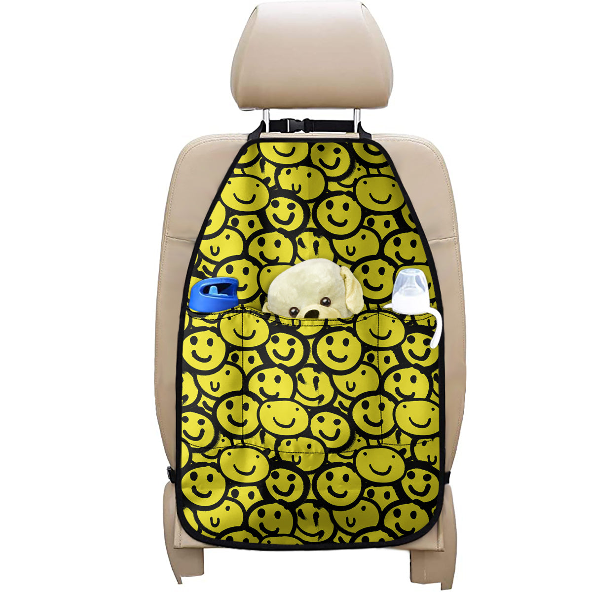 Graffiti Happy Emoji Pattern Print Car Seat Organizers