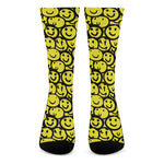 Graffiti Happy Emoji Pattern Print Crew Socks