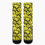 Graffiti Happy Emoji Pattern Print Crew Socks