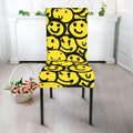Graffiti Happy Emoji Pattern Print Dining Chair Slipcover