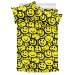 Graffiti Happy Emoji Pattern Print Duvet Cover Bedding Set
