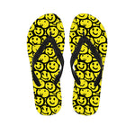 Graffiti Happy Emoji Pattern Print Flip Flops