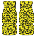 Graffiti Happy Emoji Pattern Print Front and Back Car Floor Mats