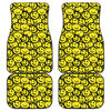 Graffiti Happy Emoji Pattern Print Front and Back Car Floor Mats