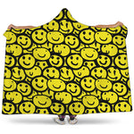 Graffiti Happy Emoji Pattern Print Hooded Blanket