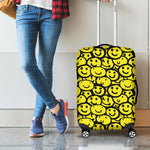 Graffiti Happy Emoji Pattern Print Luggage Cover