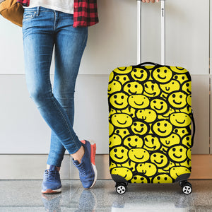 Graffiti Happy Emoji Pattern Print Luggage Cover