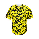 Graffiti Happy Emoji Pattern Print Men's Baseball Jersey