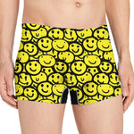 Graffiti Happy Emoji Pattern Print Men's Boxer Briefs