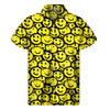 Graffiti Happy Emoji Pattern Print Men's Short Sleeve Shirt