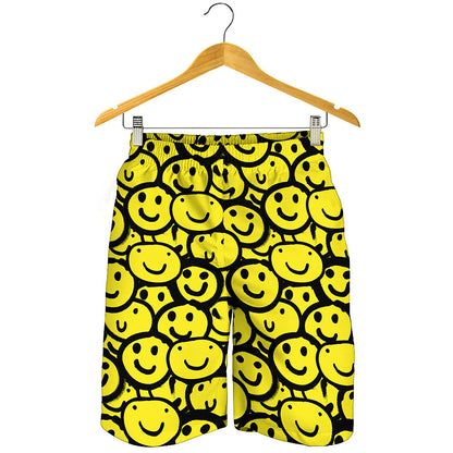 Graffiti Happy Emoji Pattern Print Men's Shorts