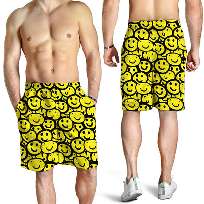 Graffiti Happy Emoji Pattern Print Men's Shorts