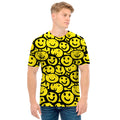 Graffiti Happy Emoji Pattern Print Men's T-Shirt