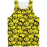 Graffiti Happy Emoji Pattern Print Men's Tank Top