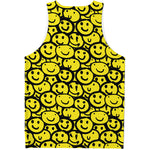 Graffiti Happy Emoji Pattern Print Men's Tank Top