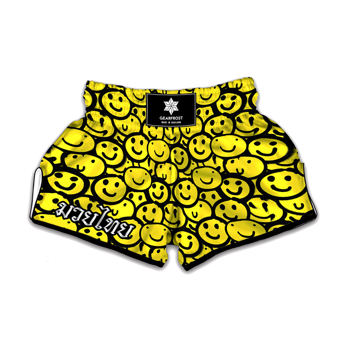 Graffiti Happy Emoji Pattern Print Muay Thai Boxing Shorts