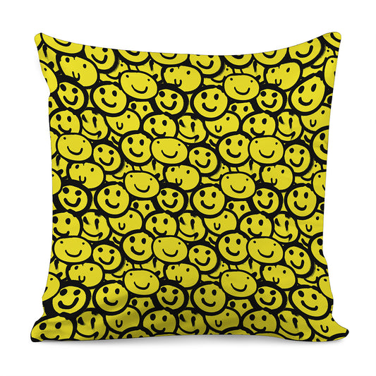 Graffiti Happy Emoji Pattern Print Pillow Cover