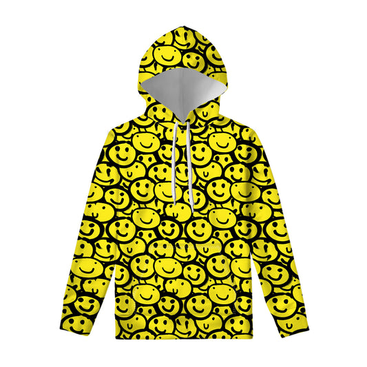 Graffiti Happy Emoji Pattern Print Pullover Hoodie