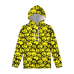 Graffiti Happy Emoji Pattern Print Pullover Hoodie