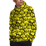 Graffiti Happy Emoji Pattern Print Pullover Hoodie