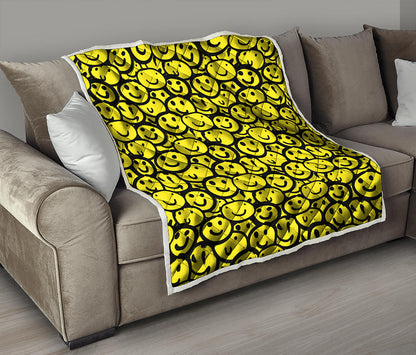 Graffiti Happy Emoji Pattern Print Quilt