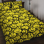 Graffiti Happy Emoji Pattern Print Quilt Bed Set