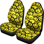 Graffiti Happy Emoji Pattern Print Universal Fit Car Seat Covers