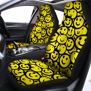 Graffiti Happy Emoji Pattern Print Universal Fit Car Seat Covers