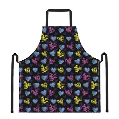Graffiti Heart Pattern Print Apron