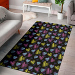 Graffiti Heart Pattern Print Area Rug