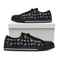 Graffiti Heart Pattern Print Black Low Top Sneakers