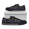 Graffiti Heart Pattern Print Black Low Top Shoes