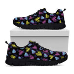 Graffiti Heart Pattern Print Black Sneakers