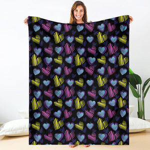 Graffiti Heart Pattern Print Blanket