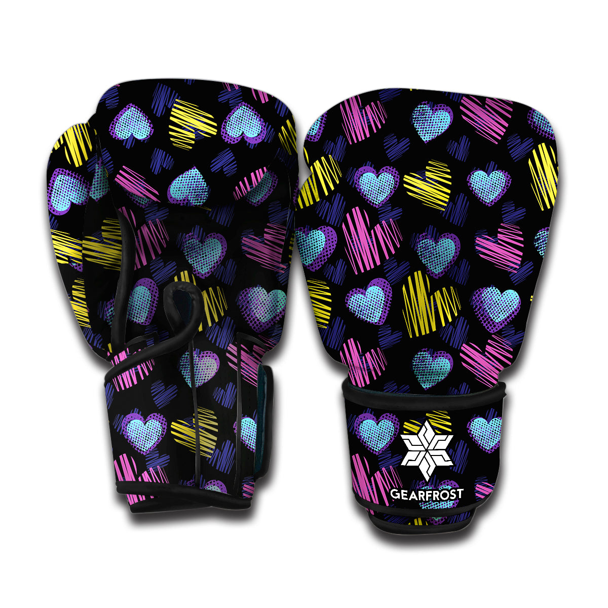 Graffiti Heart Pattern Print Boxing Gloves