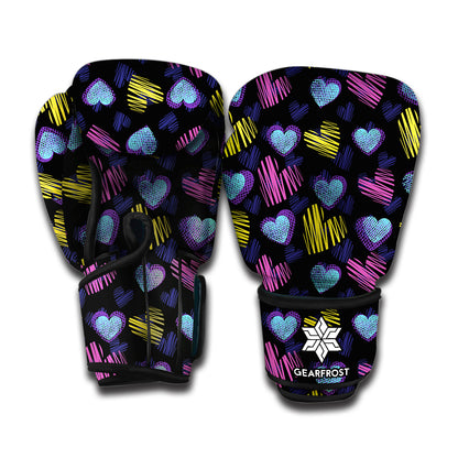 Graffiti Heart Pattern Print Boxing Gloves