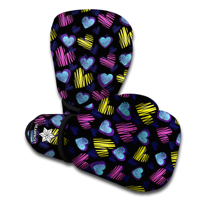 Graffiti Heart Pattern Print Boxing Gloves
