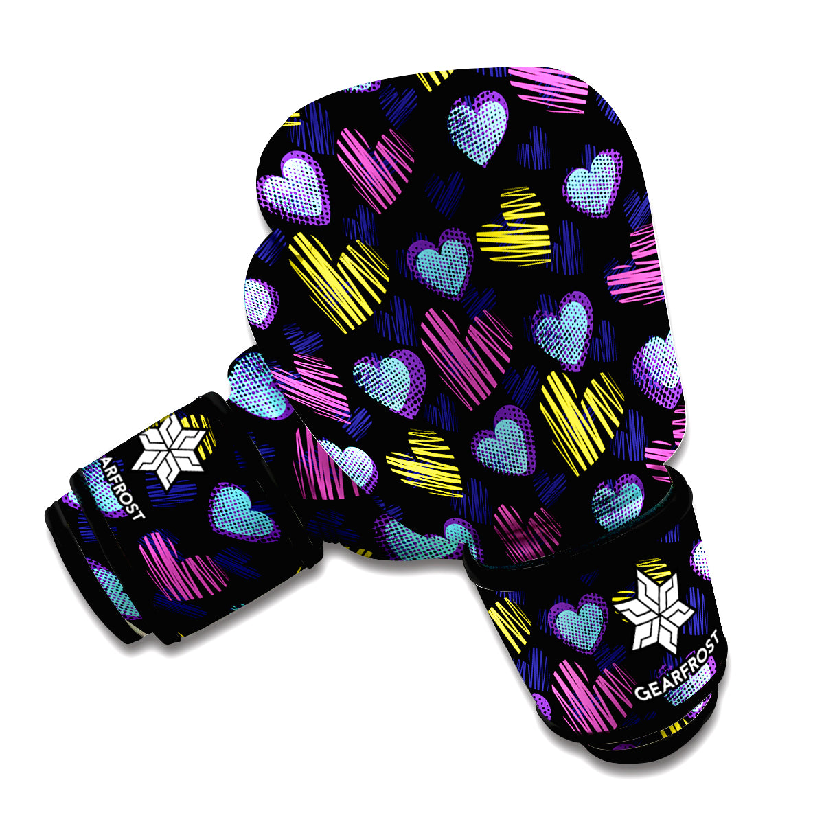 Graffiti Heart Pattern Print Boxing Gloves