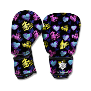 Graffiti Heart Pattern Print Boxing Gloves