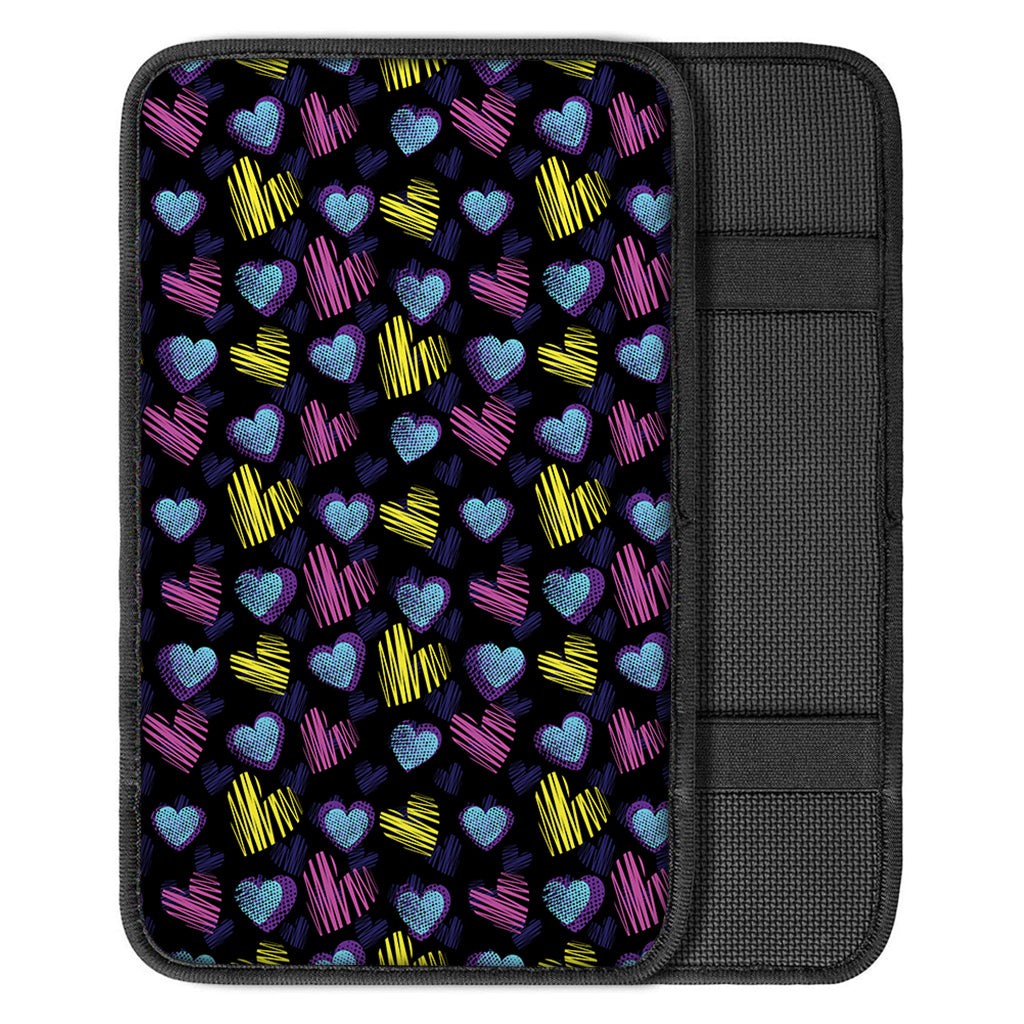 Graffiti Heart Pattern Print Car Center Console Cover