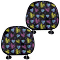 Graffiti Heart Pattern Print Car Headrest Covers