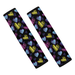 Graffiti Heart Pattern Print Car Seat Belt Covers